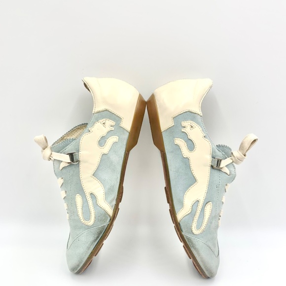 PUMA Sprint DASSLER / VAN SLOBBE Baby Blue Suede sneakers SZ 7 - Picture 2 of 16